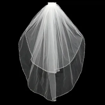 

High Quality Cheap Wedding Veils White Short Two Layer Bridal Veils Simple Veletta Wedding Veil Birdcage Veu Para Noiva