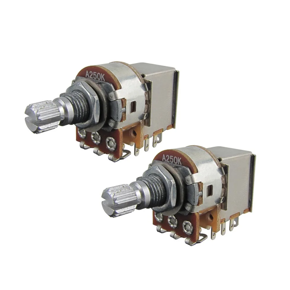 NEW 2pcs Bass Guitar Push Pull Pots Potentiometers A250K Tone/Volume