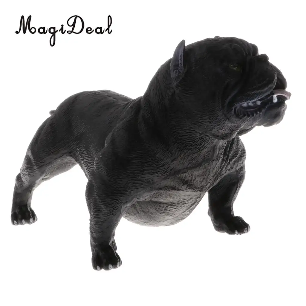 MagiDeal Lifelike Animal Model Figure Toy Figurine Home Living Room Decor American Bully Pitbull for Children Kids Gift