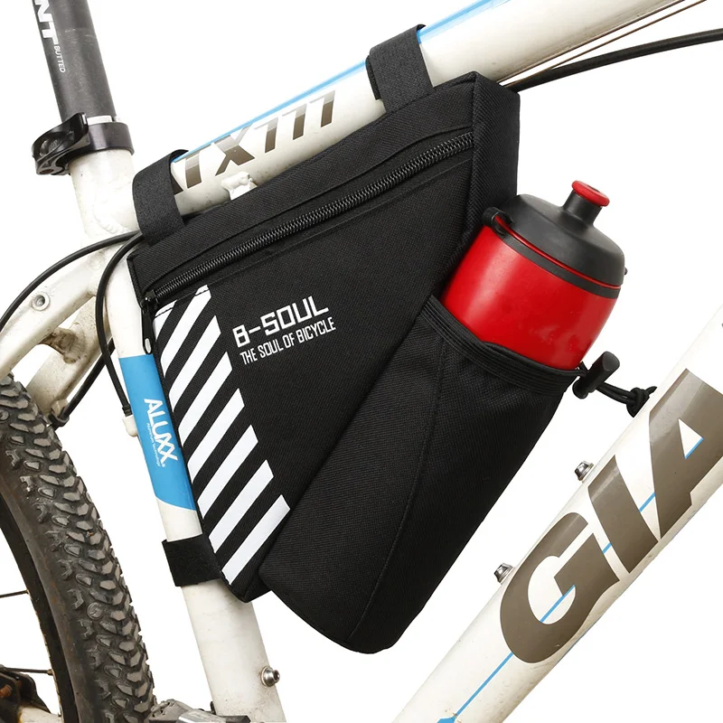

B-SOUL 5Colors Bike Triangle Bag For Bicycle Front Frame Bag Cycling Top Tube Bag With Water Bottle Pocket Bicycle Accessories
