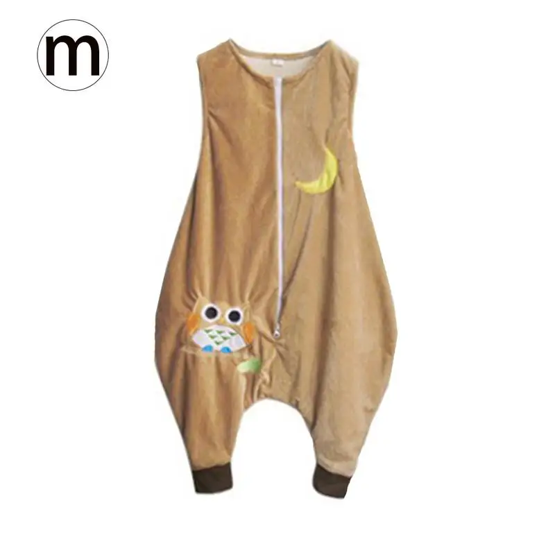 Cute Infant Sleeveless Vest Flannel Leg Sleeping Clothing Clothes Anti-Kick Warm Pajamas Baby Soft Sleeping Clothes - Цвет: A05  M