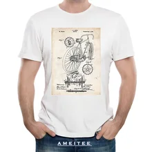 Cartel de patente de bicicleta antigua Vintage 1899, camiseta de diseño de EE. UU., camiseta divertida de moda para hombres, camisetas casuales para amantes de la bicicleta, camisetas de verano para hombres