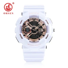 OHSEN Multifunction Dual Time Display Women Digital Watches Sport Waterproof Watch Children Boy Light Quartz Wrist Watch montre ohsen 0739 led digital sport watch yellow