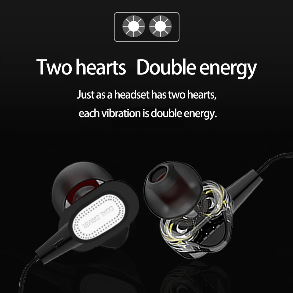 

Red Black Bluetooth HIFI Stereo In-ear Earphone Dual Dynamic Bluetooth 4.1 Headset Earbud For Smartphone Ipod Laptop Sport Style