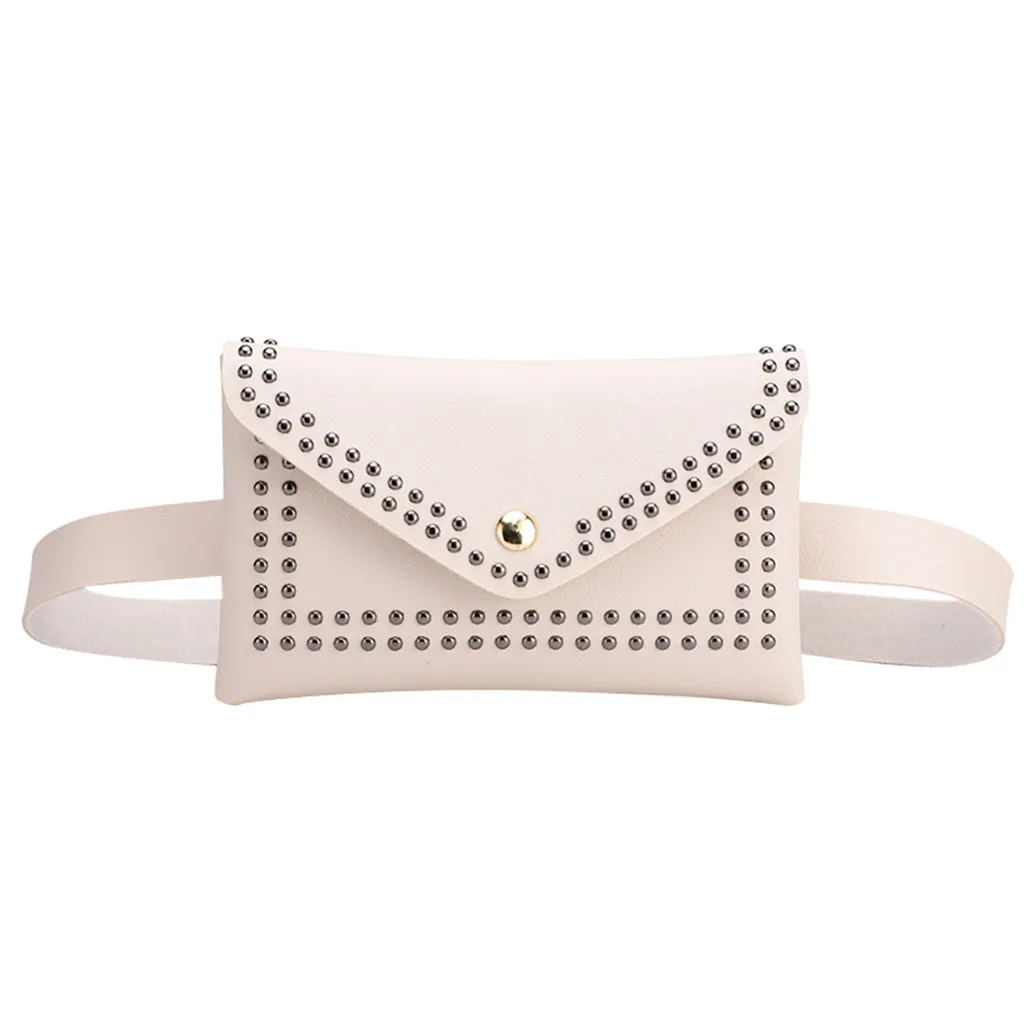 

Fashion Women Outdoor Rivets Hasp Square Solid Color Messenger Bag Satchels Shape Hasp Chest Bag Waist Bag Versatile June 5