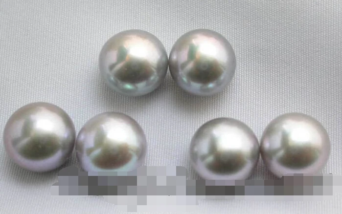 

free shipping 12786 3pair round gray freshwater pearl earring stud