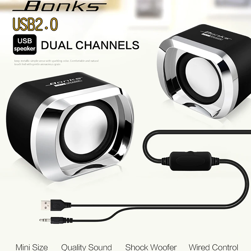 Bonks DX12 Portable Mini Desktop 3W USB Speakers Computer Sound Box USB Powered Music Laptop Speaker Portable PC Stereo Speaker Bonks DX12 Portable Mini Desktop 3W USB Speakers Computer Sound Box USB Powered Music Laptop Speaker Portable PC Stereo Speaker