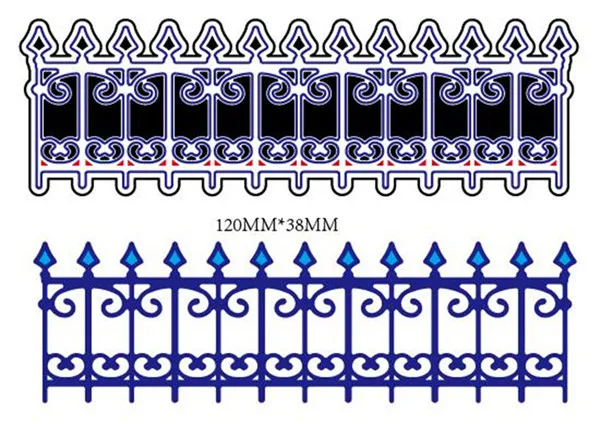 3D ворота забор край из углеродистой стали высечки штампы Скрапбукинг тиснение штампы вырезание трафареты DIY декоративные карты Книга 120*38 мм