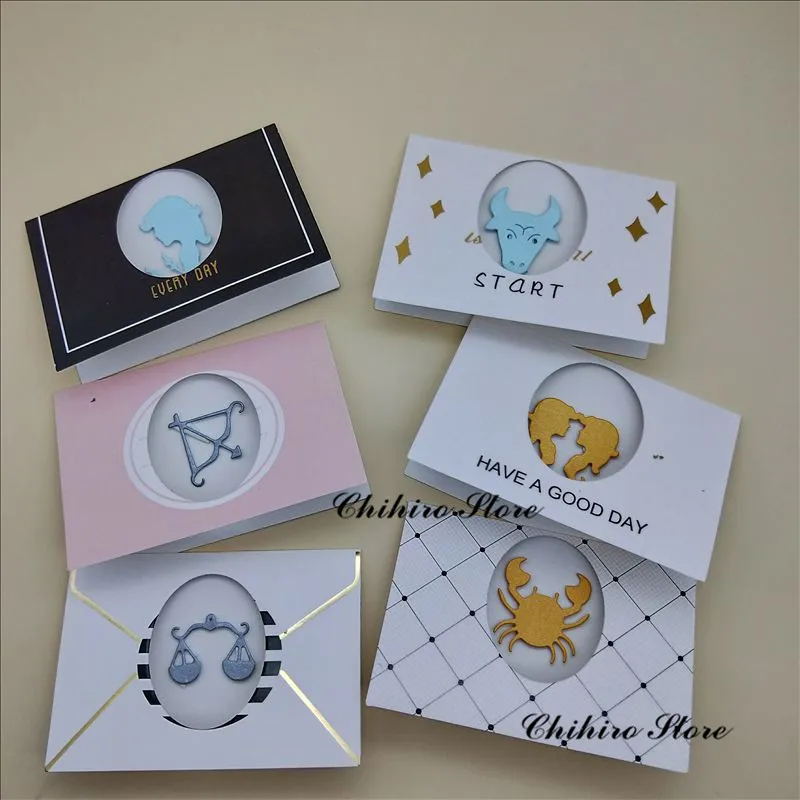 

2019 NEW twelve constellations Metal Cutting Dies Stencils for DIY Scrapbooking photo album Decorative Embossing DIY Paper Card