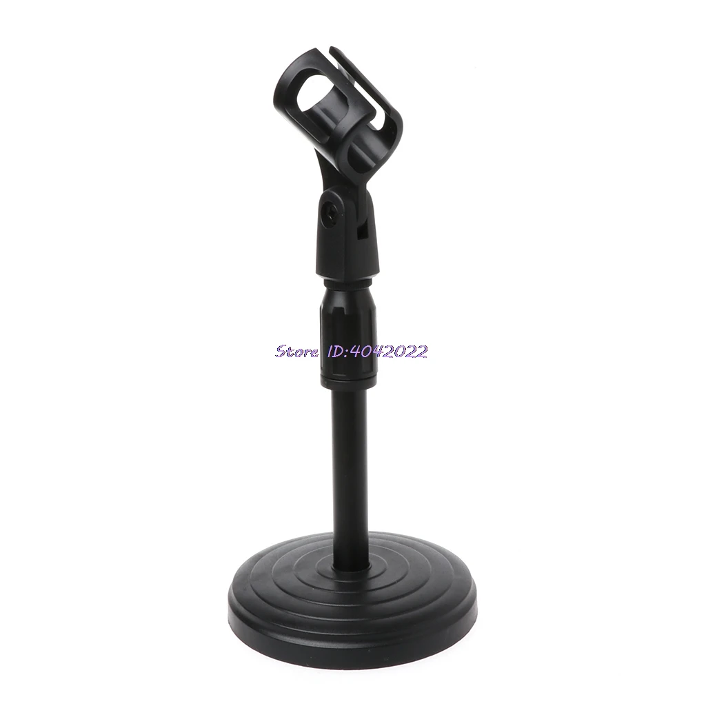

Foldable Desktop Tripod Mic Stand Adjustable Angle Foldable Table Tops Microphone Mount Holder Stand Bracket Plastic Black