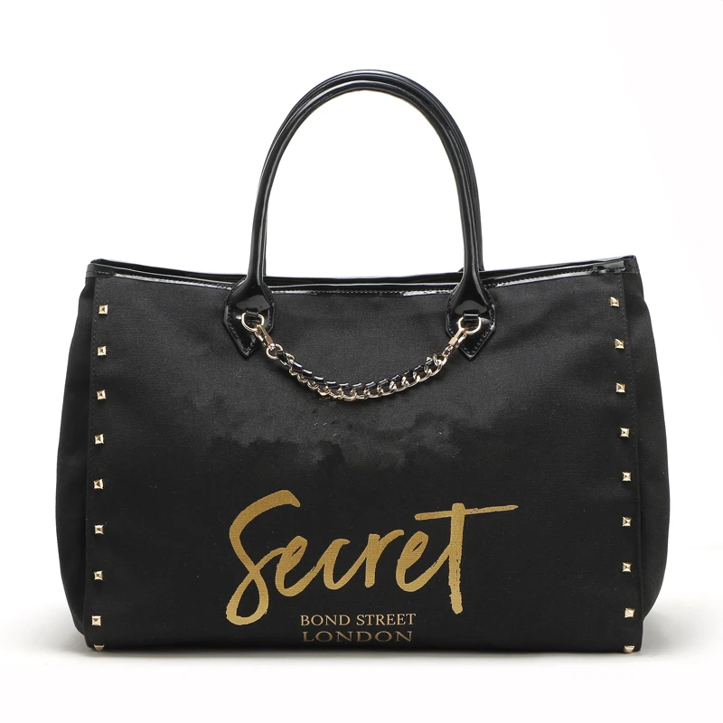 

Rivet letter canvas Handbags Women big shopping beach Shoulder Bag Female Luxury ladies hand bags Woman tote Bag Designer purse