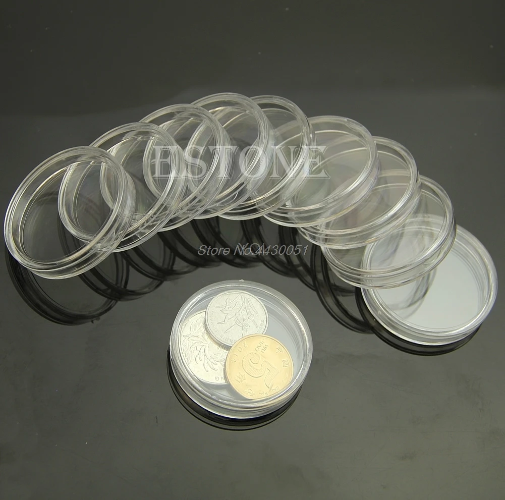 

Applied Clear Round lucency Applied Cases Coin Storage Capsules Holder Round Plastic 37 mm plastic Capsules Coin Box