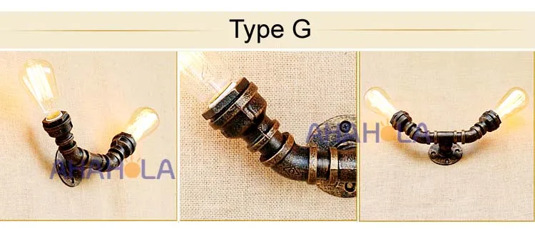 Лофт промышленный E27 настенный светильник, Ретро стиль, для помещений, 220 В, бра, настенные светильники, Ретро стиль, скандинавские железные трубы, лампа для дома, Wandlamp