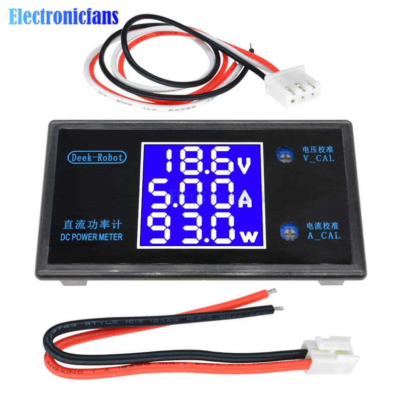 

DC 7-12V 5A 250W Digital LCD Display Current Power Meter Volt Detector Tester Monitor Voltmeter Ammeter Wattmeter Voltage 0-50V