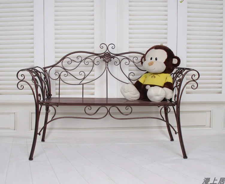 20%European Wrought Iron Sofa Chair Outdoor Bench Balcony Living Room Double Chair Park Chair Leisure Garden Table And Chair