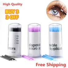 100 шт./упак. прочная микро одноразовая микро щетка индивидуальное Удаление ресниц инструменты, щетка микрощетки инструменты для наращивания ресниц