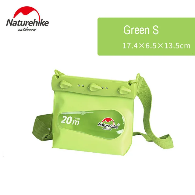 NatureHike 20 метров Водонепроницаемый мешок для телефона сухой мешок Кемпинг лодки открытый морской Плавание Дайвинг водонепроницаемый мешок - Цвет: Green S
