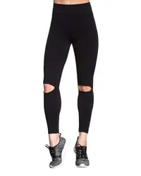 2018 Новый модные, пикантные Для женщин Повседневные штаны для мужчин Леггинсы для женщин вырез Дизайн тренировки Стройный Фитнес черный