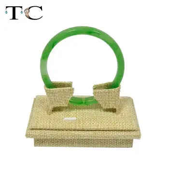 

Free Shipping Wholesale Linen Bracelet Display Tray Organizer Show Case Beige Jewelry Display Bangle Organizer Show Shelf