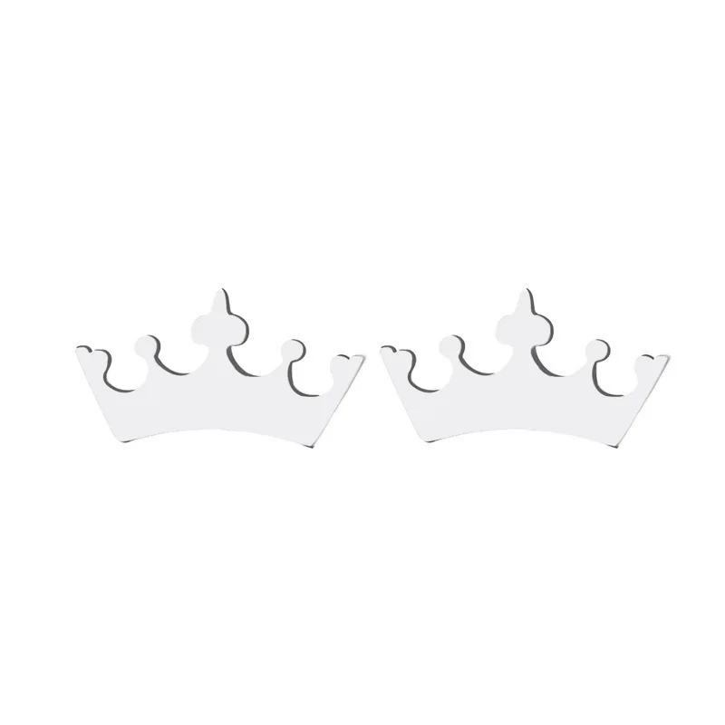 CACANA Stainless Steel Stud Earring For Women Man Cartoon Crown Gold And Silver Color Lover's Engagement Jewelry Drop Shipping