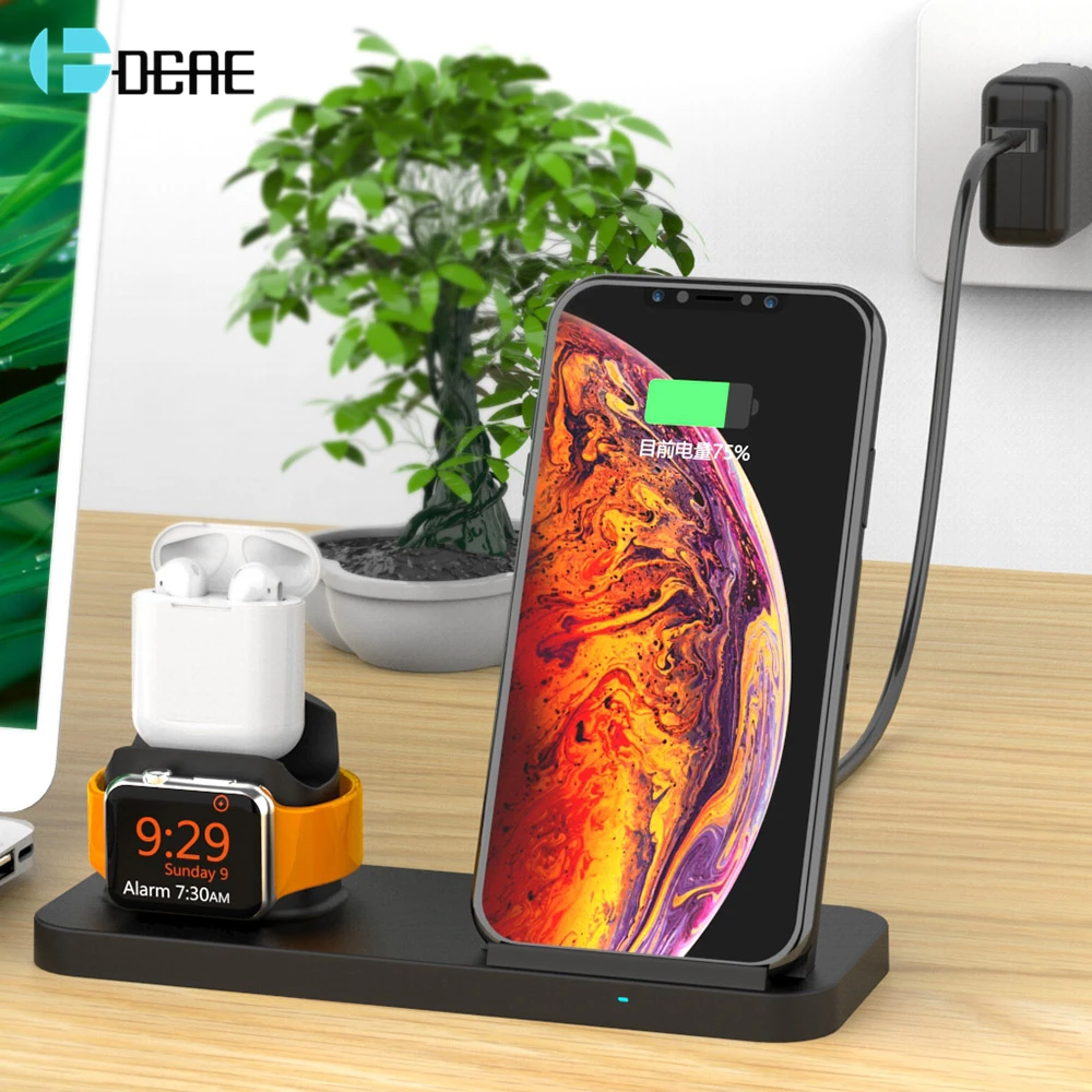 DCAE 10W 3 in 1 QI Wireless Charger For iPhone X XS Max XR 8 Samsung S9
