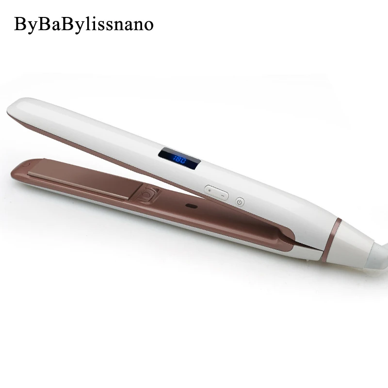 

ByBaBylissnano Professional Hair Straightener Iron LED Display Ceramic Coating Plates Ionic Curling Irons Chapinha Flat Iron