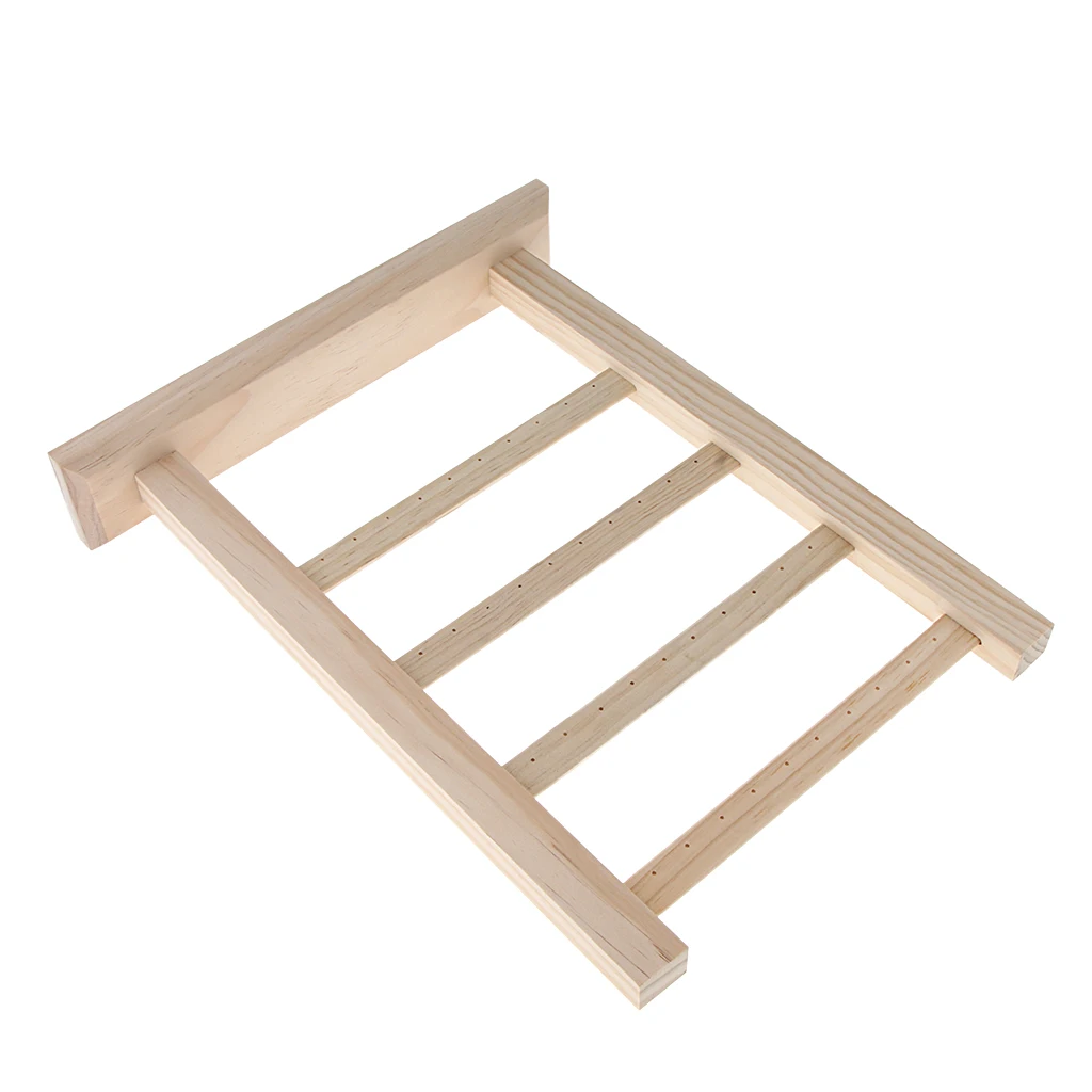 Natural Wooden Jewelry Organizer Display Rack Earrings Bracelet Show Rack Display Stand