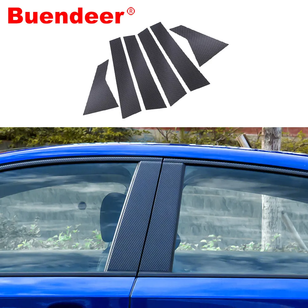 

Buendeer 6pcs/Set Carbon Fiber Window Pillar Sticker for Honda Accord 10th Generation 18-19 Post Trim Cover Exterior Accessories