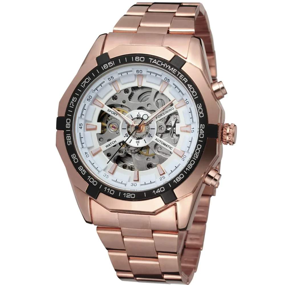 Wholesale Gold Color Skeleton Automatic Mechanical Watch Made From China Factory