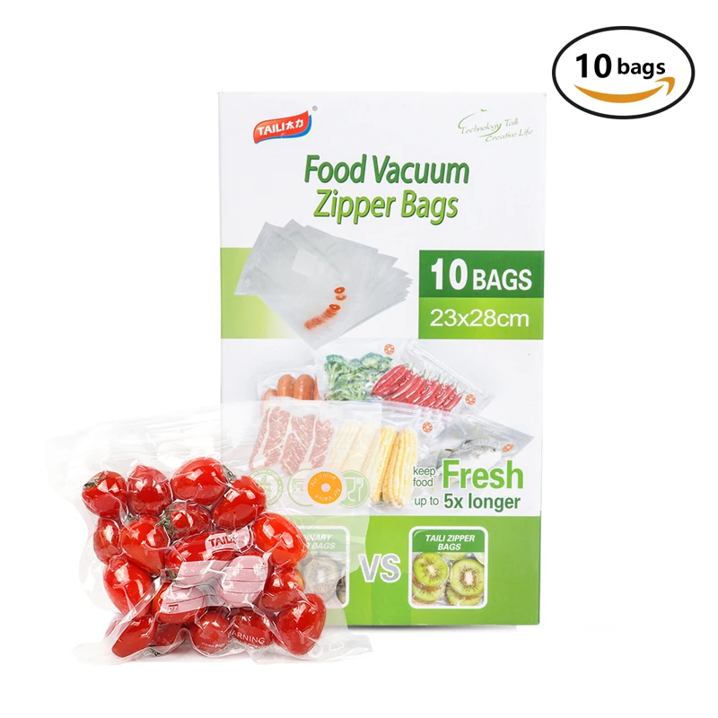 

10 Pcs Food Vacuum Zipper Bag Plastic bags Vacuum Packing Bag
