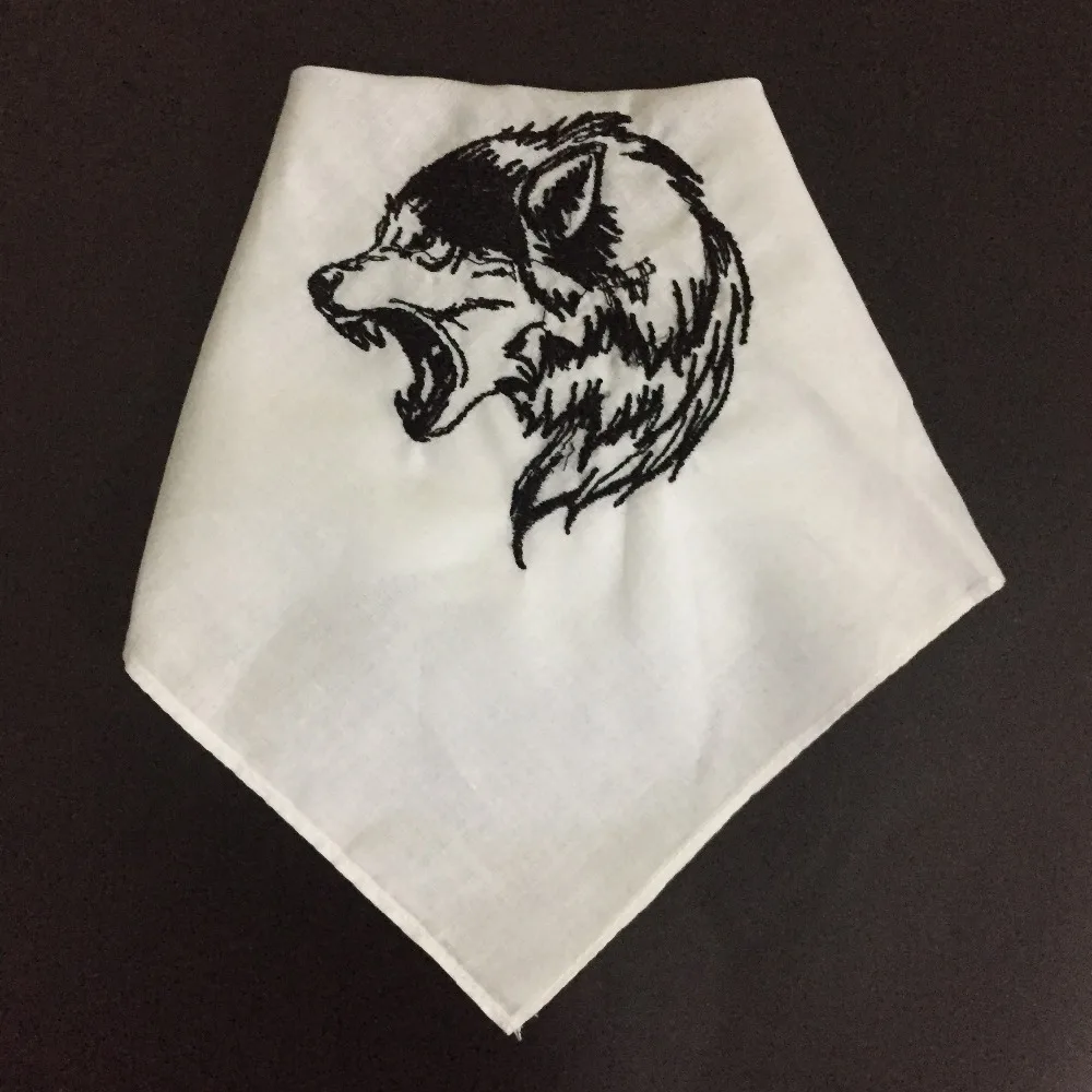 

Wolf Head White Handkerchiefs Man Square Pocket Handkerchiefs