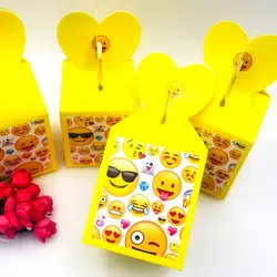 6 шт./компл. улыбка уход за кожей лица Emoji дети день рождения поставки коробка конфет случае конфетница, детская пользу аксессуар