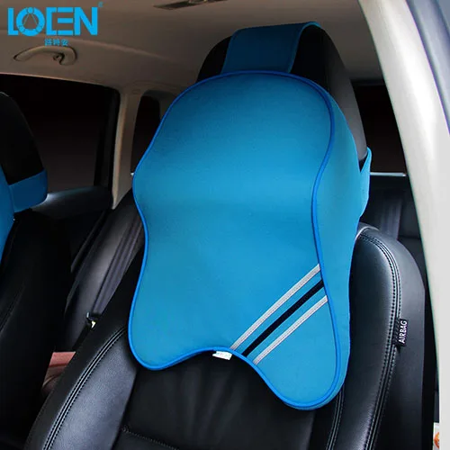 LOEN кожаный или хлопковый 3D чехол для автокресла, подушка для поддержки шеи, подголовник для hyundai, Toyota, Chevrolet, Honda, весь автомобиль - Название цвета: Blue cloth cover