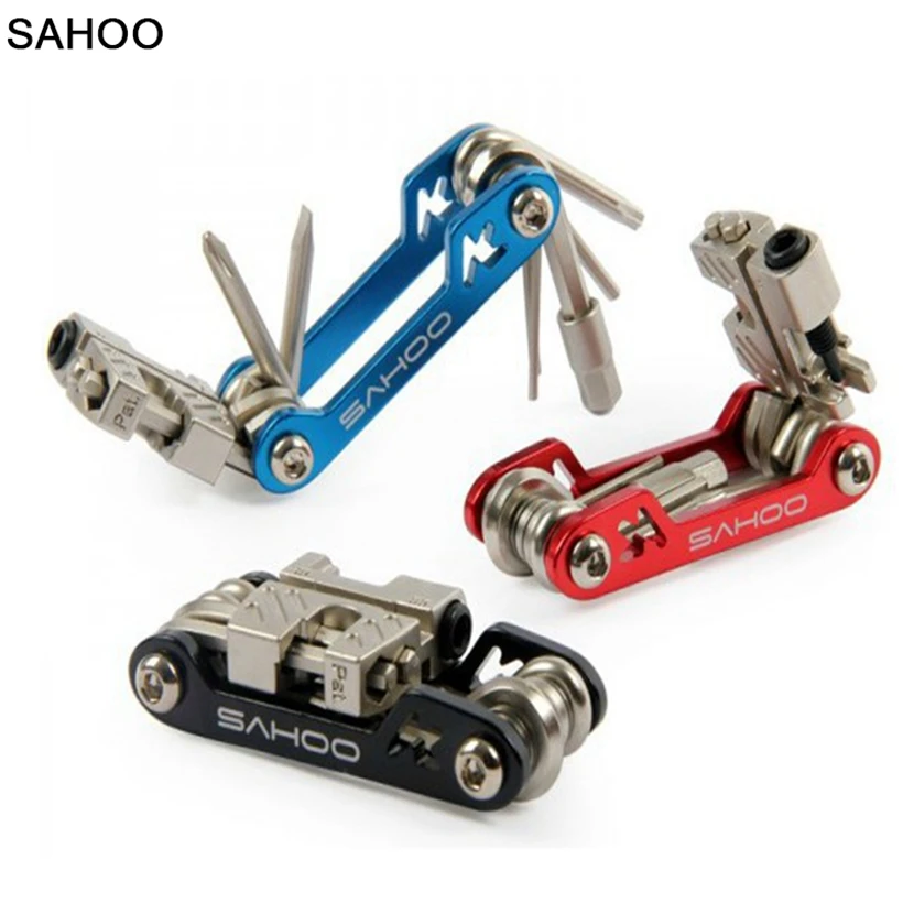 buy SAHOO Cycling Bike tools 17 in 1 Bicycle Repair Multi Tools With Chain Break Wrench herramientas bicicleta ferramentas