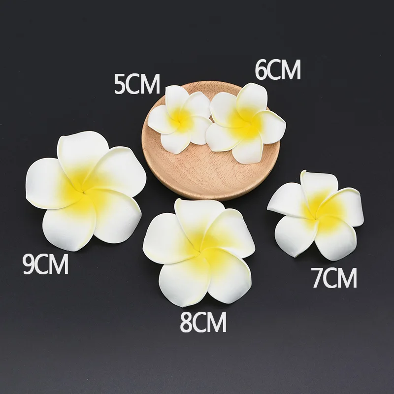 10 шт./лот Plumeria Гавайская ПЭ пена Французский искусственный цветок головной убор