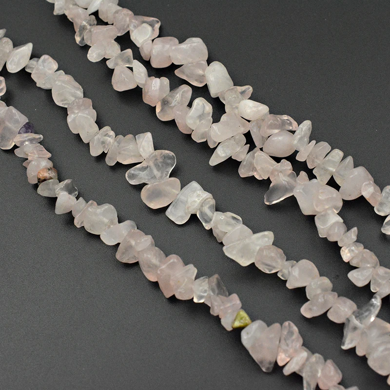 

5-8mm Natural Rose Quartzs Material Stone Beads Chip Loose Gravel Beads for Jewelry Making Necklace Bracelet DIY Freeform 16''