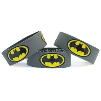 

300pcs One Inch Batman Comics Logo wristband silicone bracelets free shipping by DHL express