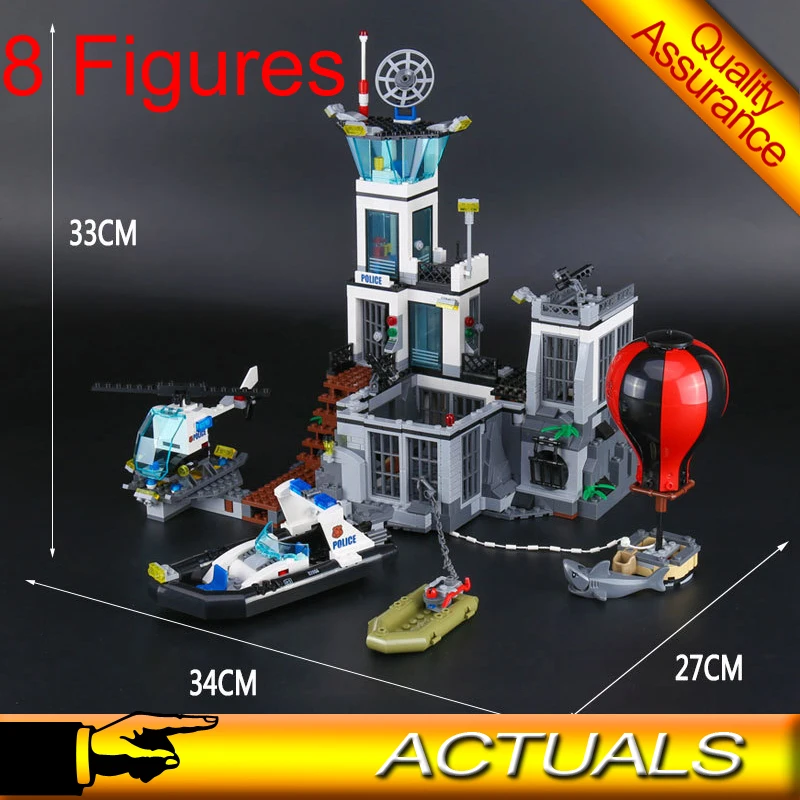 

02006 Prison Island City Police Building Blocks Assembled Bricks for Children Toys Compatible Legoing 60130