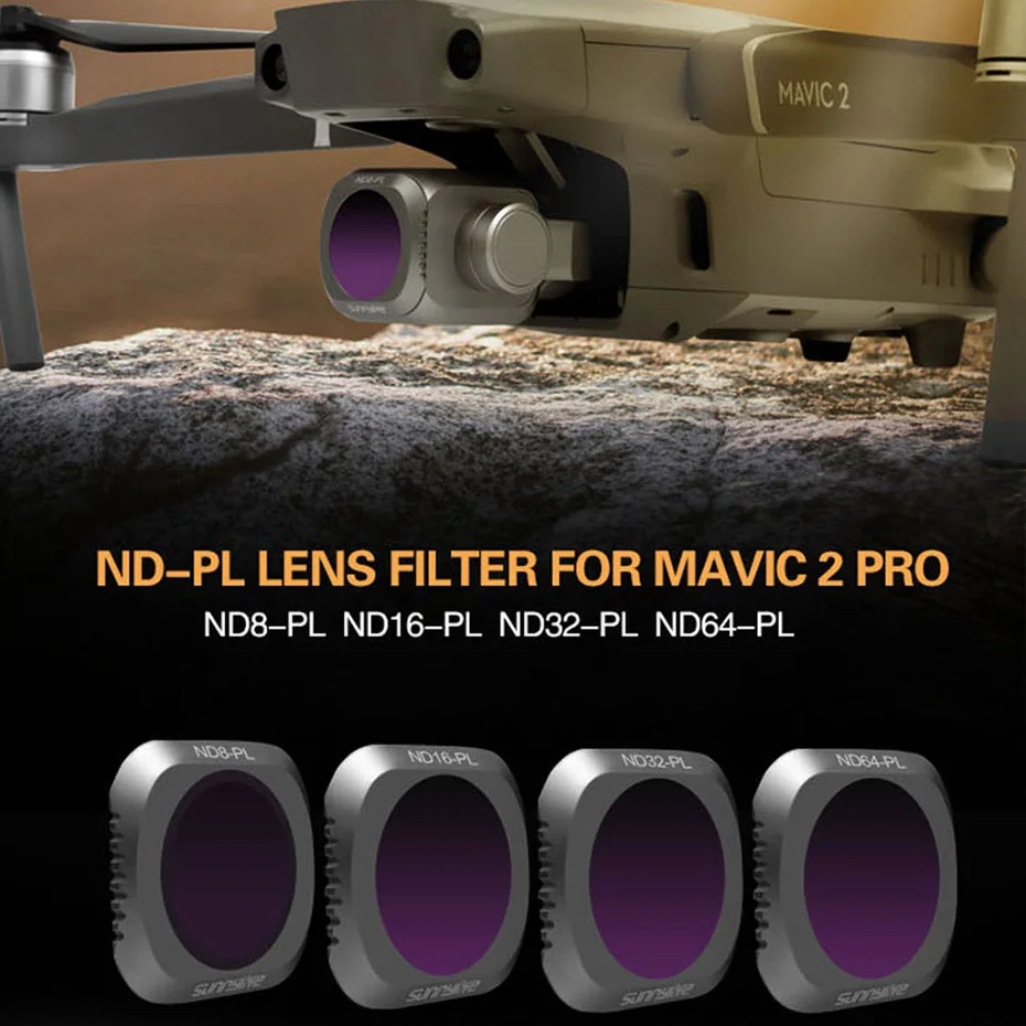 Комплект поляризационных фильтров для камер Mavic 2 UV/ND 4 8 16 32 PL/CPL DJI Mavic2 Pro оптическое