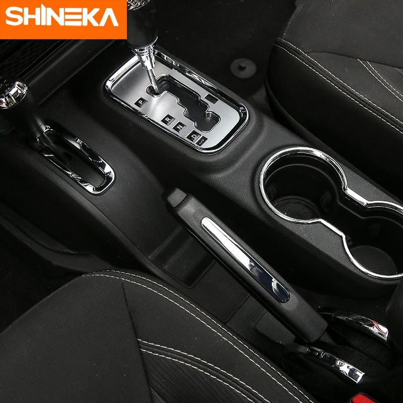 SHINEKA молдинги для интерьера передний и автомобильный подстаканник кольца и переключения передач декоративный кожух наклейки для Jeep Wrangler JK 2011