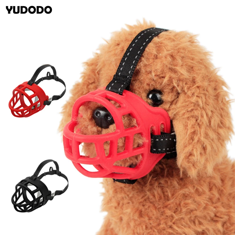 S XL Red Black Dog Silicone Muzzle Outdoor Walking Anti bite Soft Pet