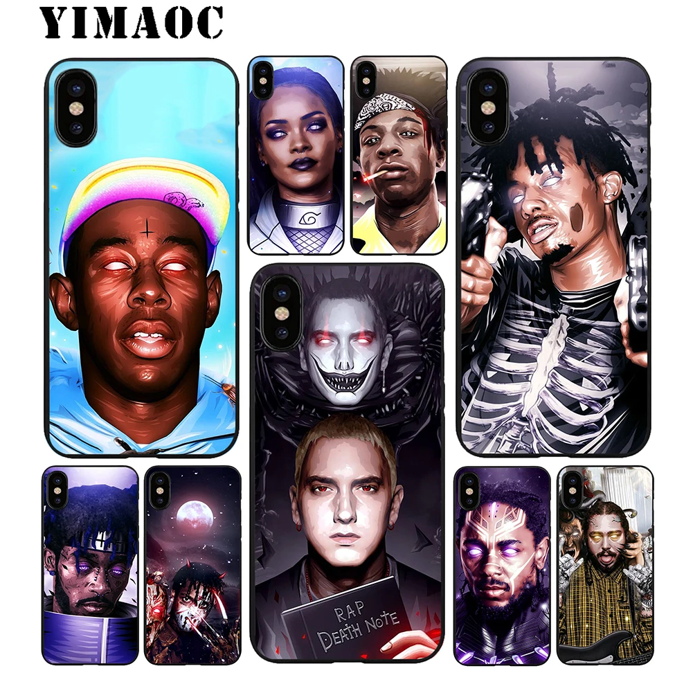 YIMAOC Rihanna Eminem Xan Carti Мягкий ТПУ Черный силиконовый чехол для iPhone X или 10 8 7 6S Plus 5 5S SE Xr