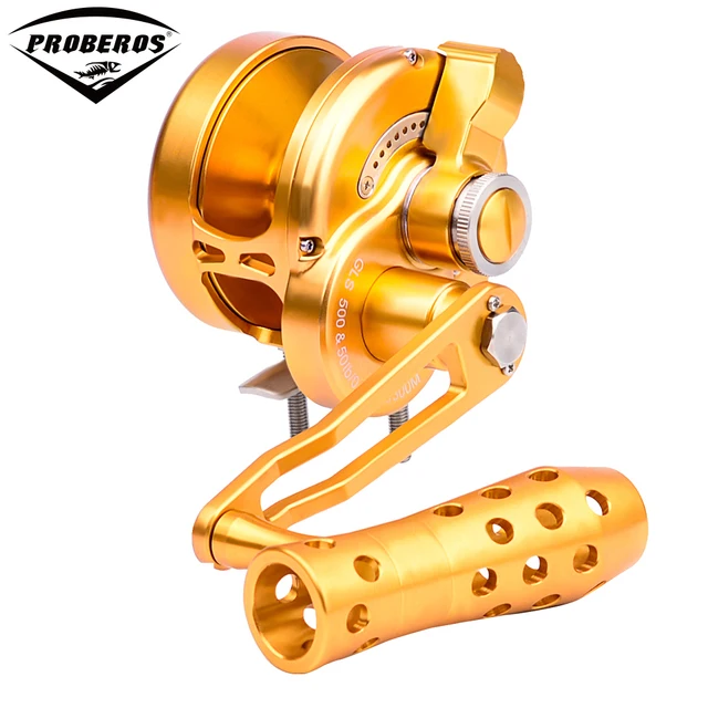 Special Offers PRO BEROS Aluminum CNC Machined Fishing Reel (Left-Hand) Sea Fishing Max Drag 14kg/16kg/19kg/21kg Jigging Reel Trolling Reels