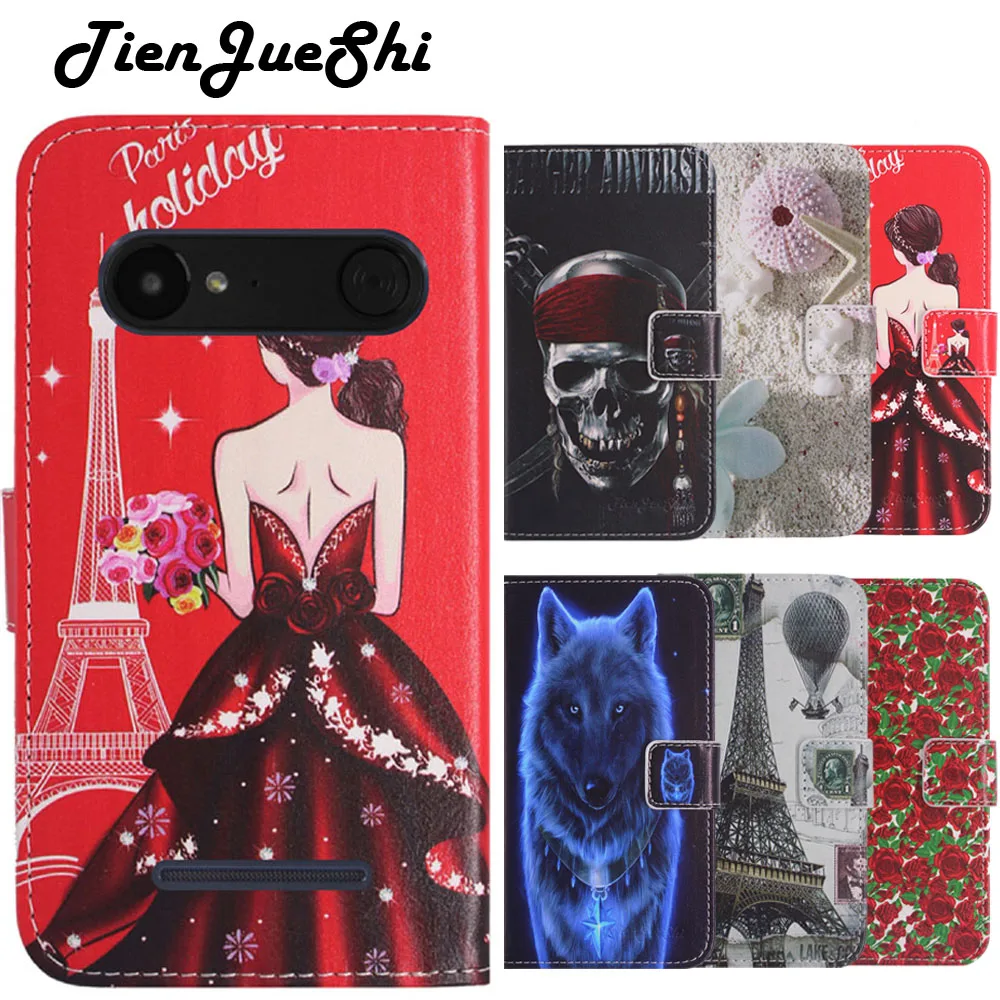 

TienJueShi Fashion Stand Flip PU Leather Protector TPU Silicone Phone Gel Case For Doro 8035 5 inch Cover Etui Wallet Rubber
