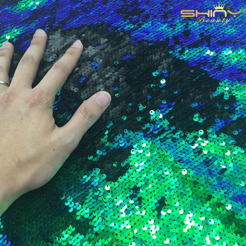 Buy 1 Yard Wholesale green Sequin Fabric Sparkly