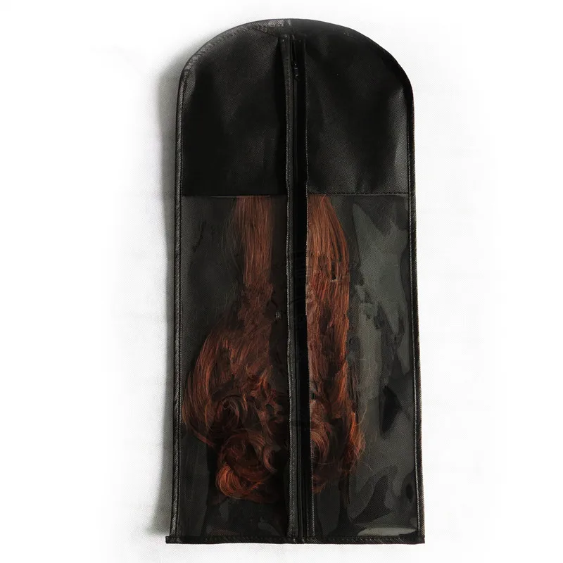 1 шт. розовый/черный парик для наращивания волос сумка для хранения с вешалка для париков пыленепроницаемый защитный держатель для хранения париков аксессуары для укладки