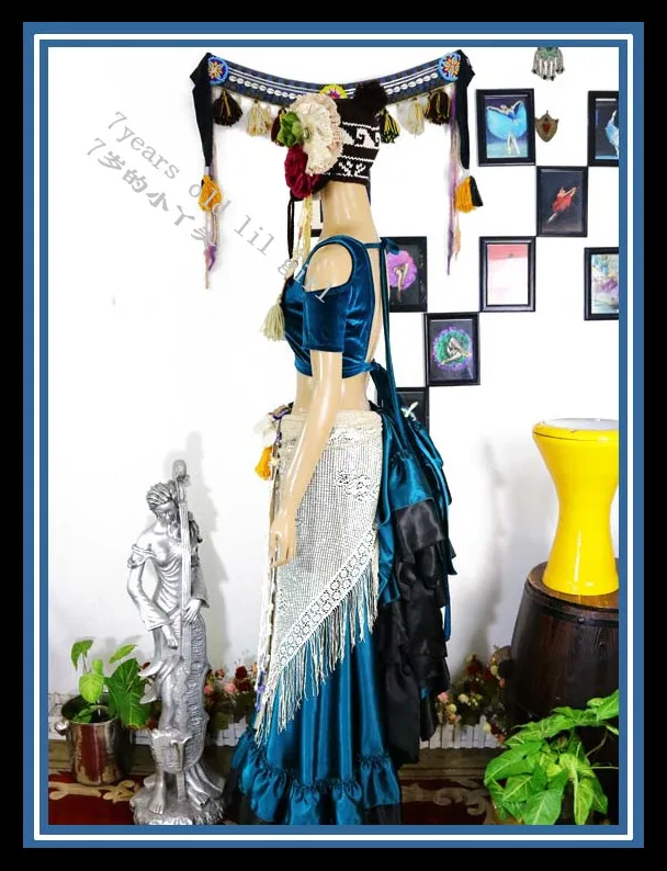 

Velvet Fat Chance Tribal Choli Belly Dance Costume Drop Short Sleeve Topdance FB60-1-60