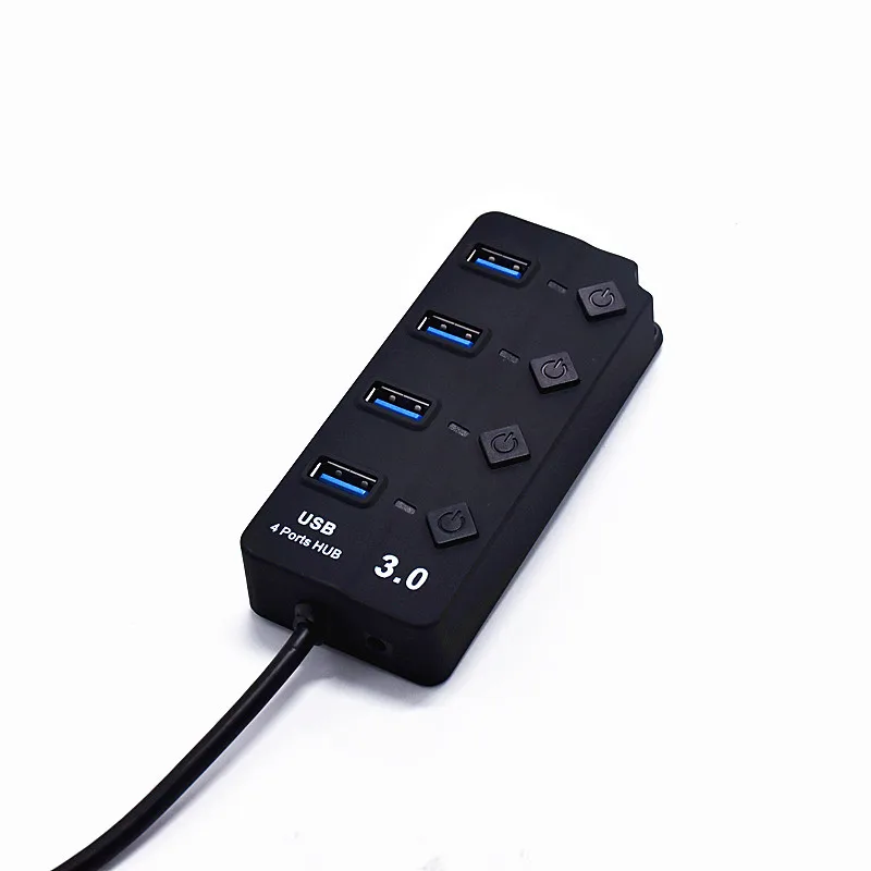 Высокоскоростной USB 3.0 HUB 4 Порты и разъёмы 5 Гбит независимый переключатель концентратор USB 3.0 Splitter адаптер для ПК компьютер