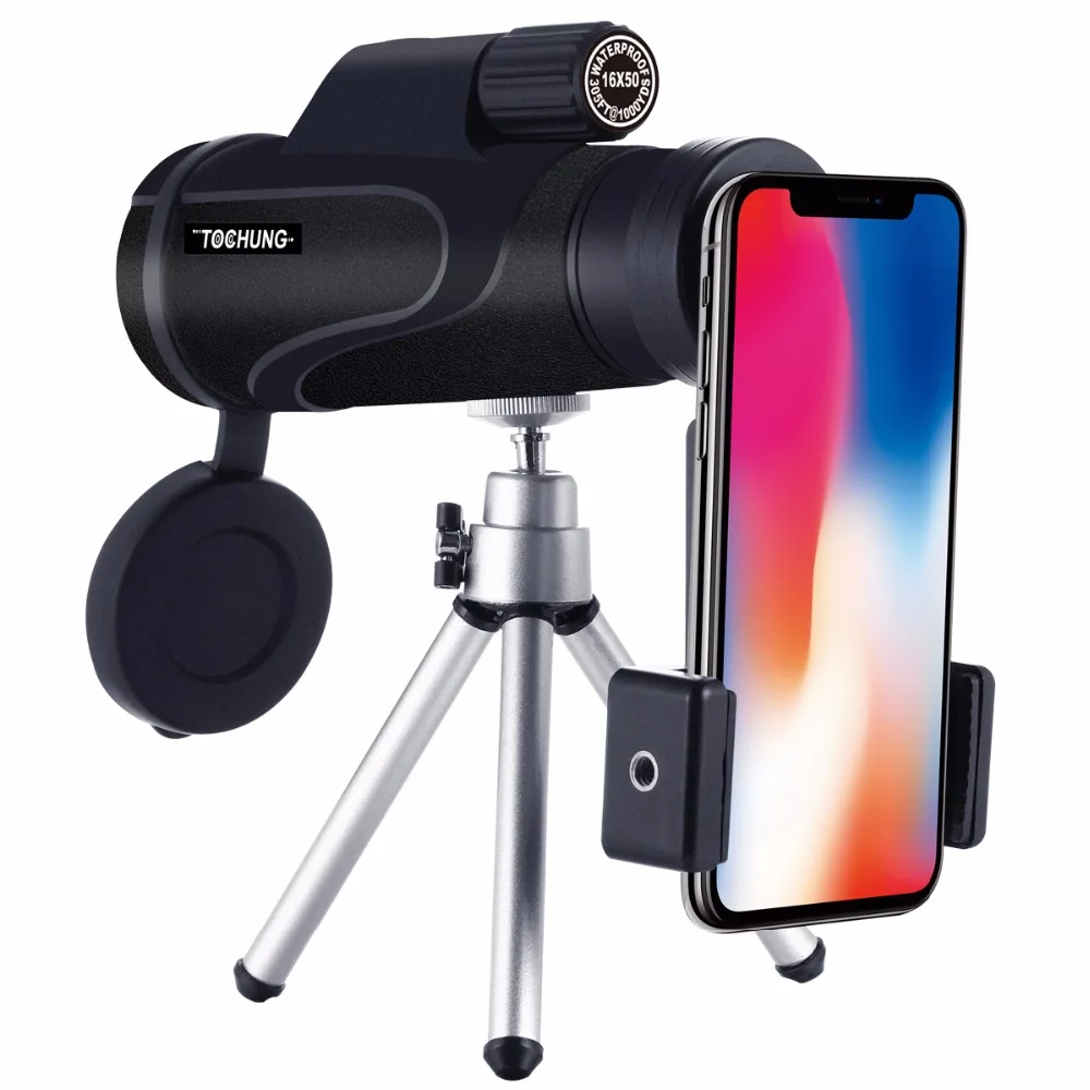 TOCHUNG الصيد أحادي العين 16x50 التركيز البصرية عدسة يده HD يوم الليلية السفر تلسكوب الإكتشاف نطاق جيب مناظير