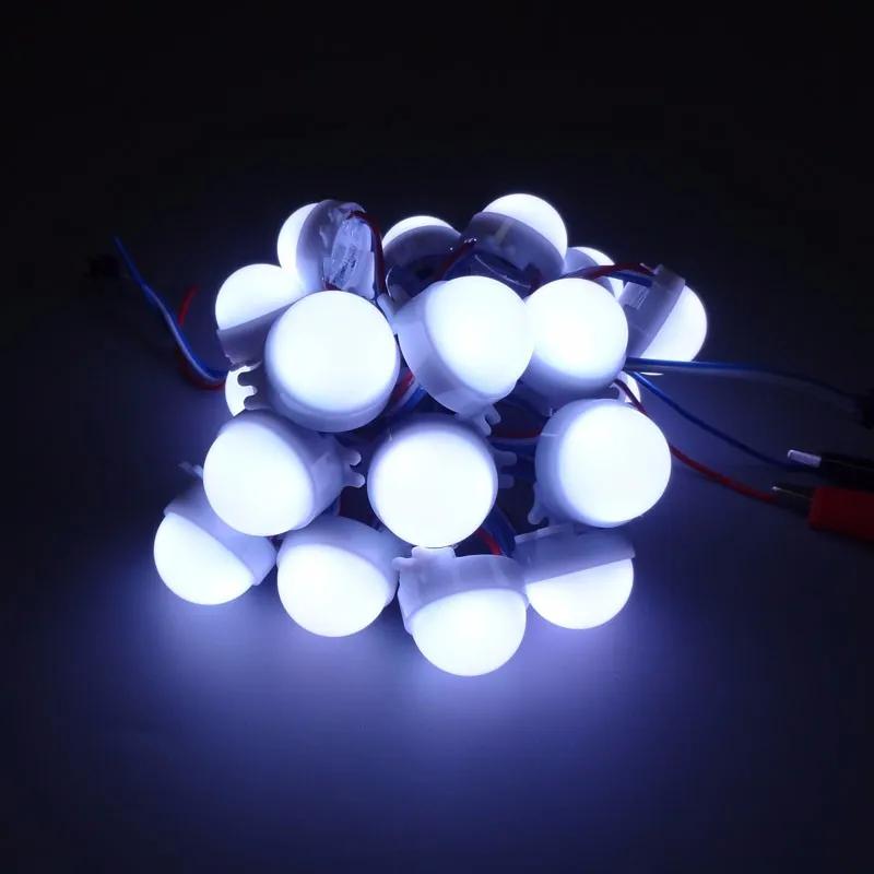

100pcs DC12V 3LEDs WS2811IC 5050 RGB IP68 LED Pixel Module Full Color 30mm Diffused led lamp strings D30 Point source waterproof